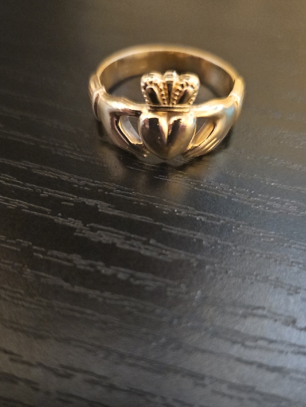 Gold Claddagh Ring 14k - Crowned Heart Design Made In Ireland.